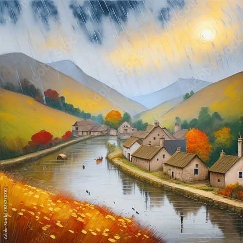 Landscape with village 