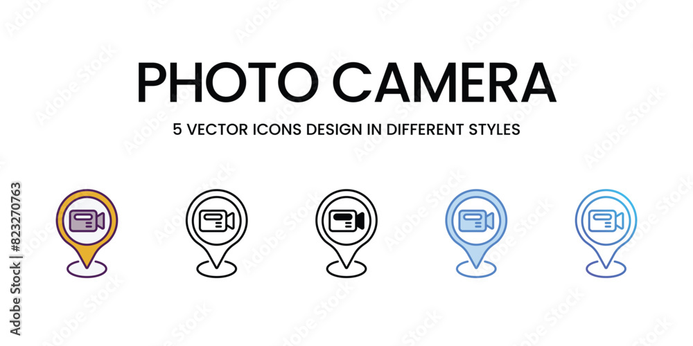 Photo Camera Icons different style vector stock illustration Photo Camera Icons different style vector stock illustration