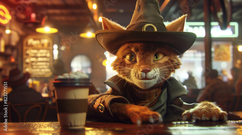 Urbaner Charme: Der gestiefelte Kater im Café