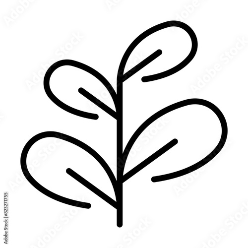 Sprout, treetop icon in thin line style Vector illustration graphic design