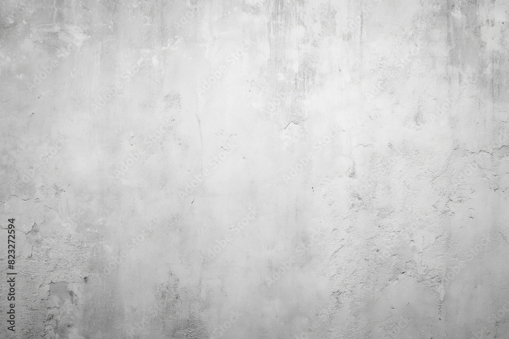 White plastered concrete wall and concrete floor.