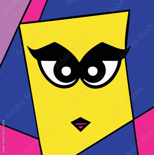Vector of Funny face poster