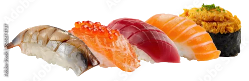 Obraz  z motywem Sushis png element set on transparent background