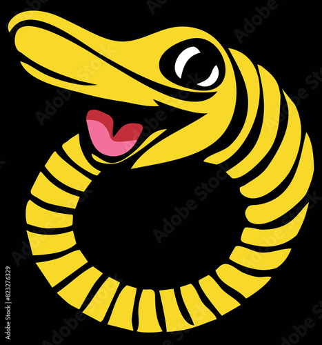 Vector illustration of a smiling cobra.