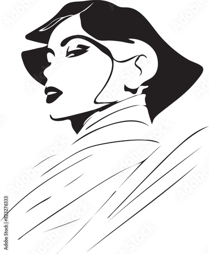 Vector illustration of a fashionable female icon.