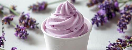 Frozen yogurt with lavender  © zebronit