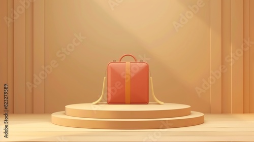 Beautiful 3d podium bag for commercial advertising and design photo