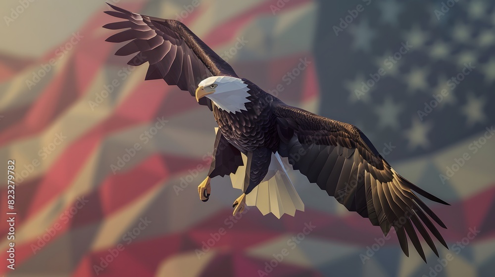 Obraz premium low poly bald eagle 