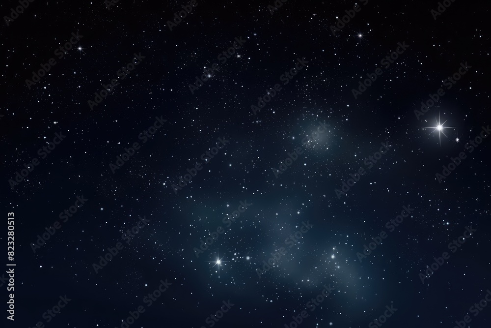 Beautiful starry night sky. Evening panorama in blue tones Beautiful starry night sky. Evening panorama in blue tones