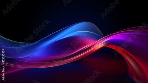 3D rendering wavy line texture, abstract kv main visual business PPT background photo