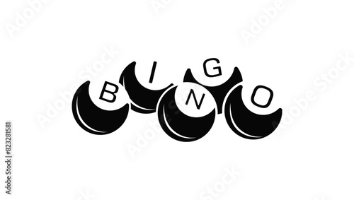 Bingo emblem , black isolated silhouette