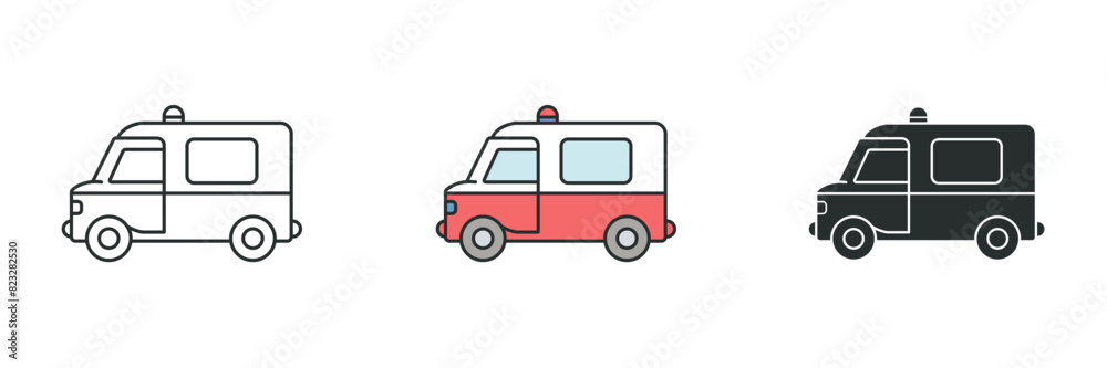 Ambulance Icon. Medical or Healthcare theme symbol vector illustration isolated on white background