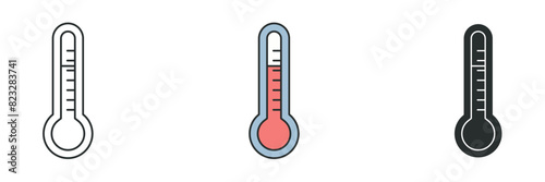 Thermometer Icon. Medical or Healthcare theme symbol vector illustration isolated on white background