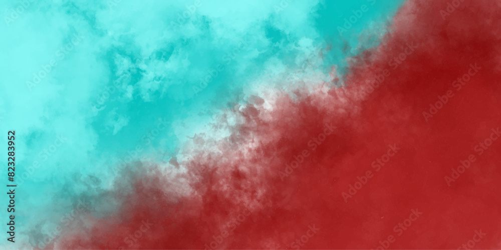 Obraz premium Red and blue abstract grunge vapour mist fog overlay smoke cloud sand grain texture powder explosion vintage vector background.