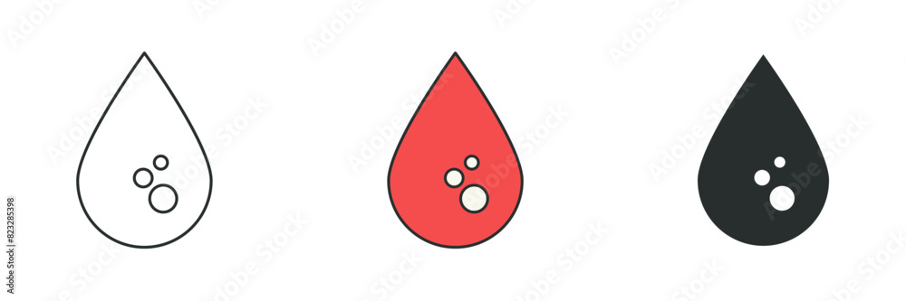 Blood Drop Icon. Medical or Healthcare theme symbol vector illustration isolated on white background Blood Drop Icon. Medical or Healthcare theme symbol vector illustration isolated on white background