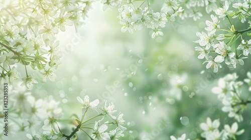 Beautiful light green spring floral background. 
