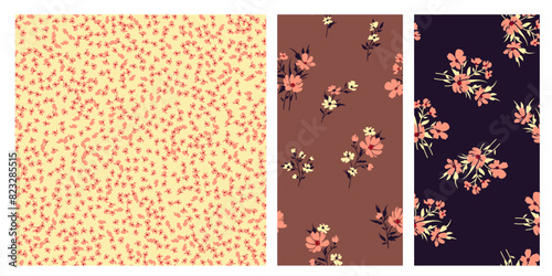 Seamless pattern with vintage roses for summer dress fabrics