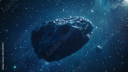 A meteorite floating in space photo