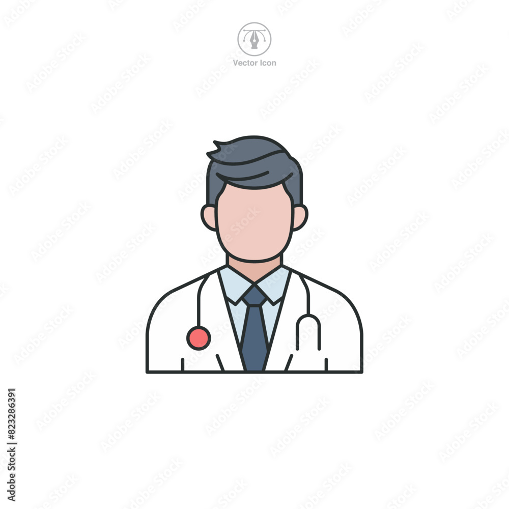 Fototapeta premium Doctor Icon. Medical or Healthcare theme symbol vector illustration isolated on white background