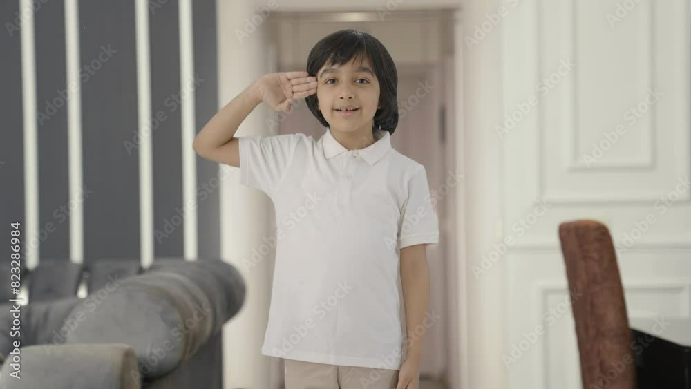 Proud Indian saluting to the camera