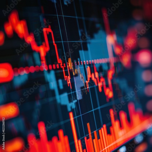 Stock market and trading concept, digital graph 