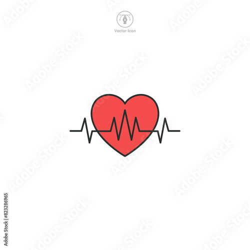 Heartbeat Icon. Medical or Healthcare theme symbol vector illustration isolated on white background