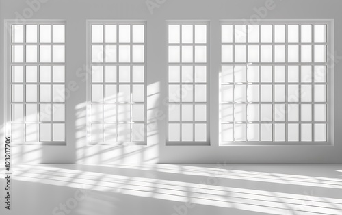 Image of a large window in a white indoor studio