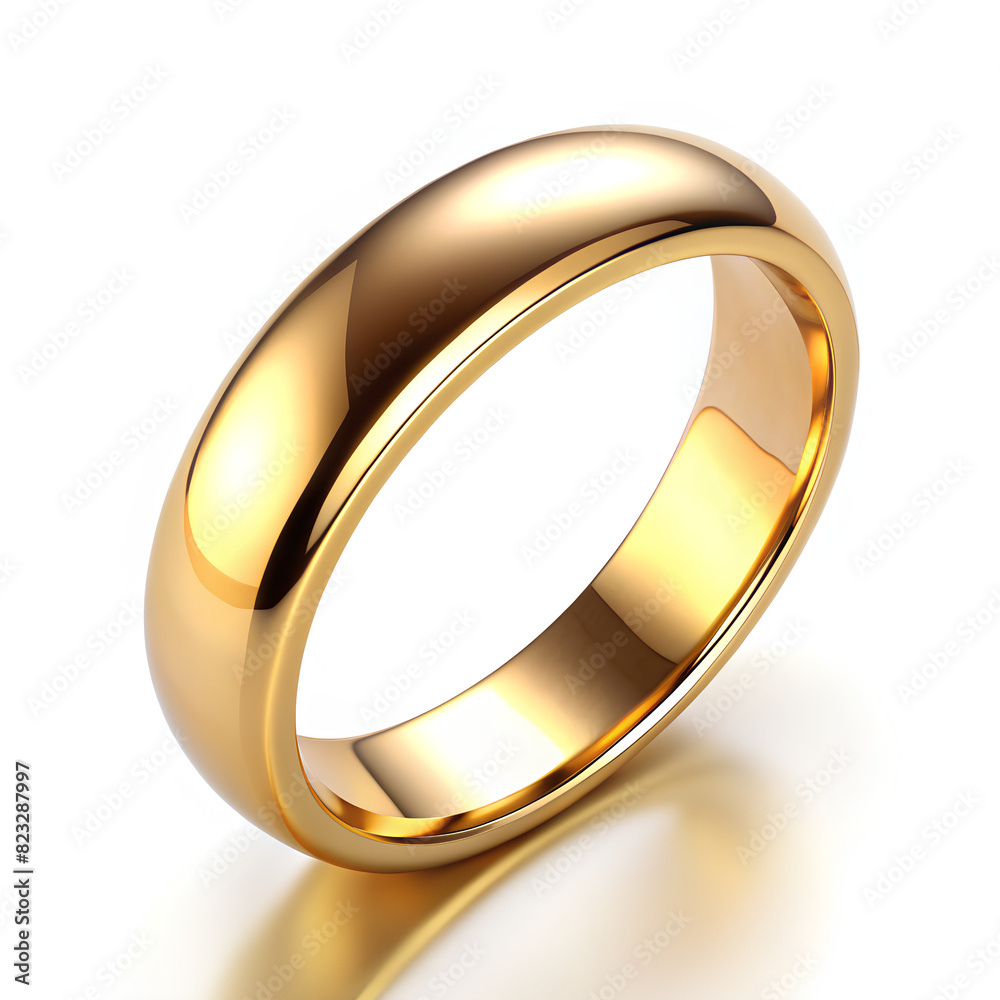 Golden ring on white background, Clipping path Golden ring on white background, Clipping path