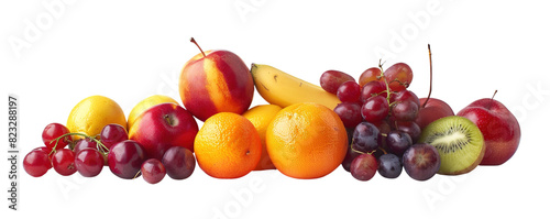 pile of various types of fruit, on a transparent background