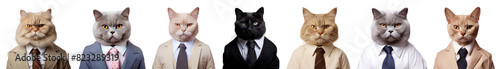 Cat wearing business suit outfit png on transparent background © Rawpixel.com