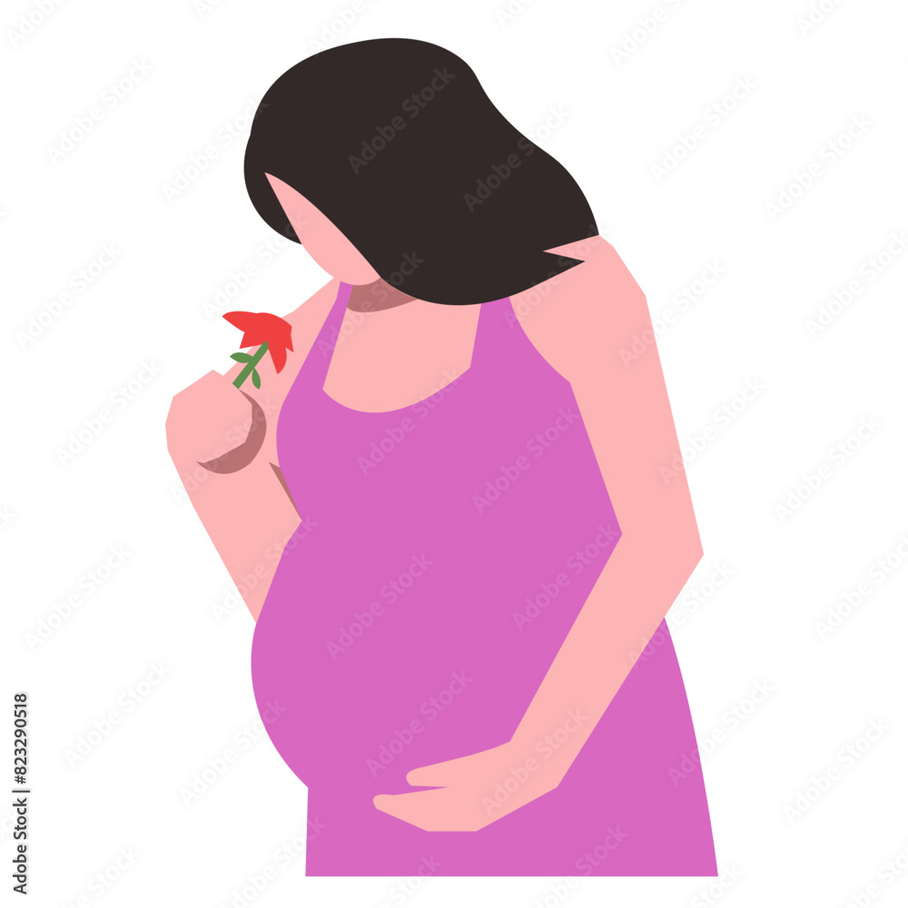 pregnant woman, concept, family, vector flat illustration. pregnant woman, concept, family, vector flat illustration.