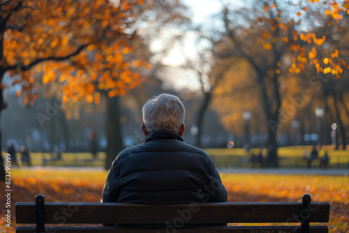 senior person sitting in a park