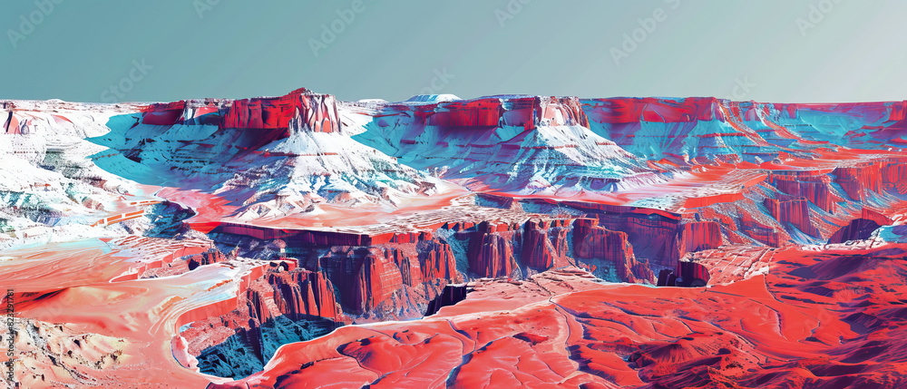 Modern nature national park background wallpaper, backdrop, texture, Canyonlands, Utah, USA, America, isolated. LIDAR model, elevation scan, topography map, 3D design render, template, canyon, valley