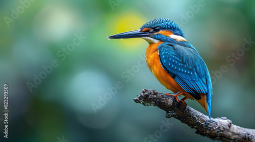 Common Kingfisher Alcedo atthis perched and call photo