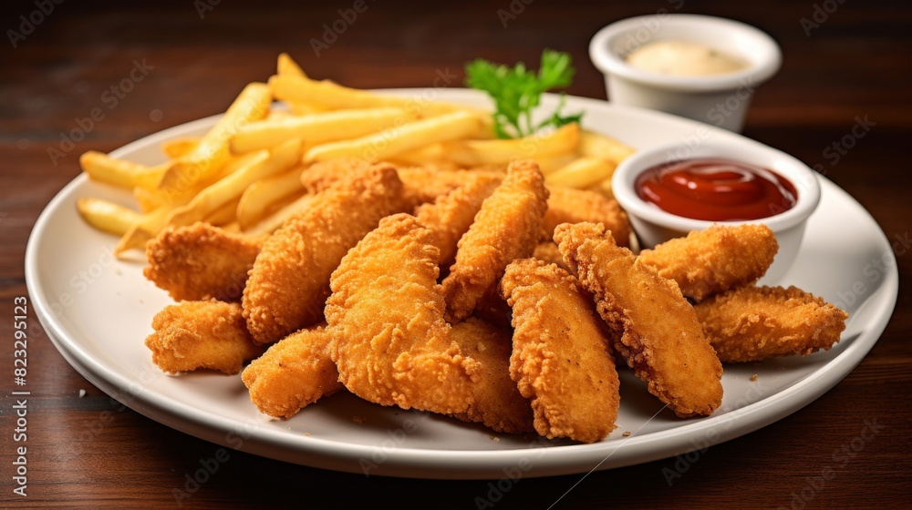 Crispy delicious chicken tenders plate Crispy delicious chicken tenders plate