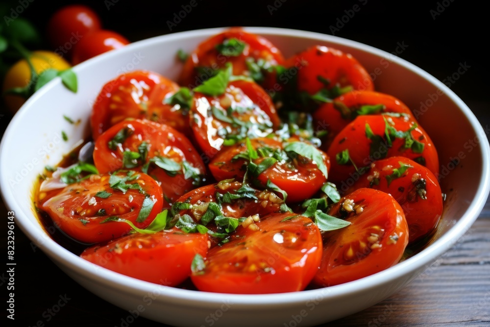Savory Tomato garlic basil. Pepper leaf. Generate Ai Savory Tomato garlic basil. Pepper leaf. Generate Ai