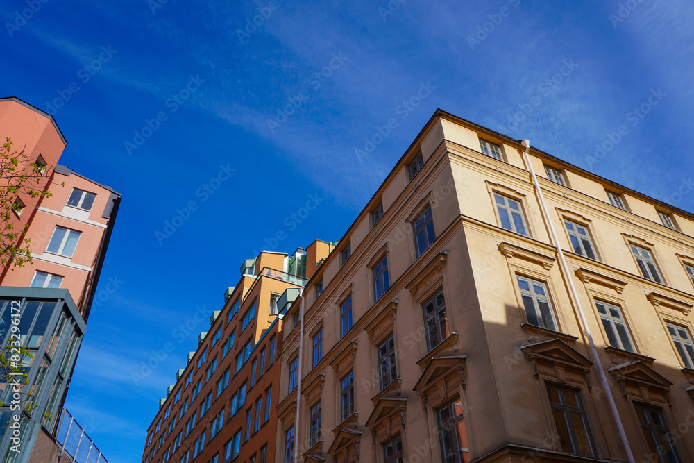 Low angle view of buildings against sky