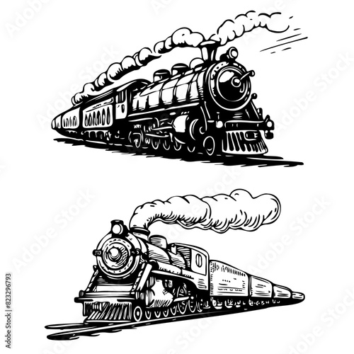 Vintage steam train locomotive