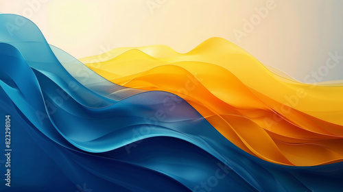 abstract colorful waves background in gradient gold, yellow and blue