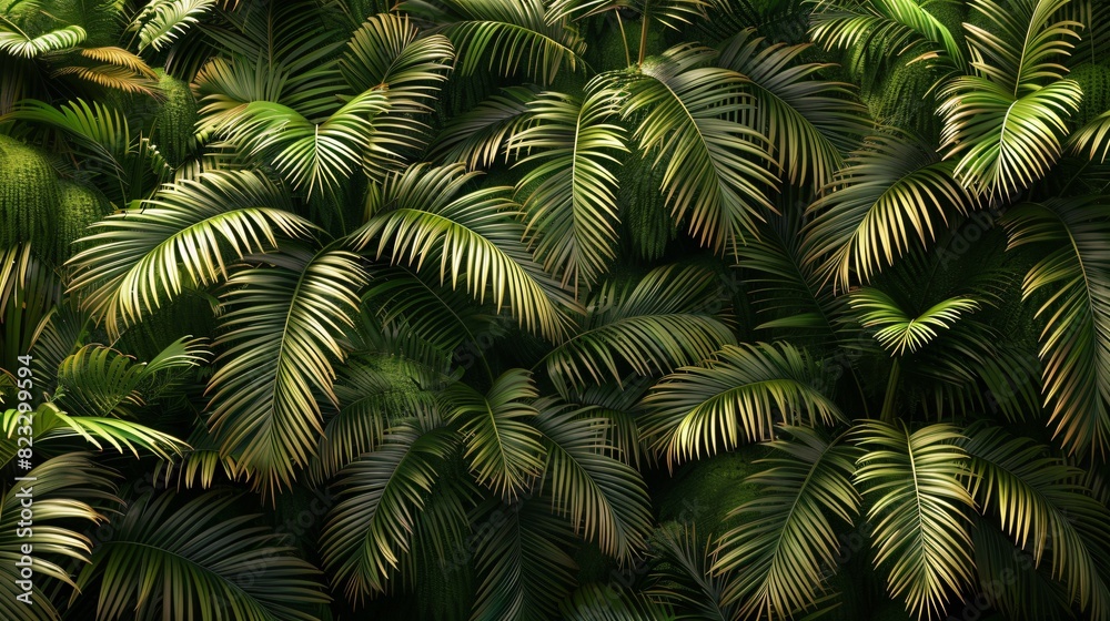  a bunch of green palm leaves