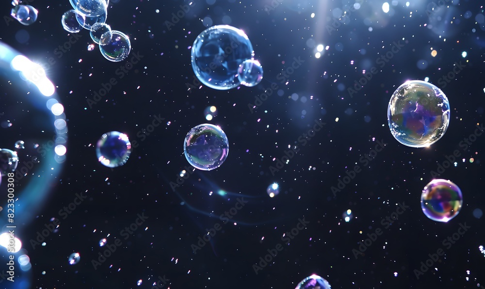 Soap Bubbles Floating in the Air , Generative AI Soap Bubbles Floating in the Air , Generative AI