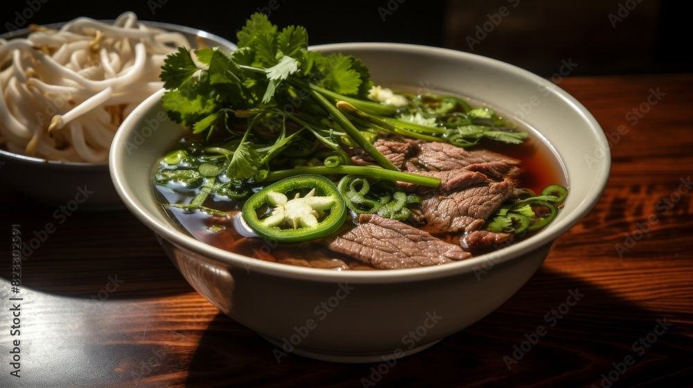 Flavorful beef pho in a satisfying bowl Flavorful beef pho in a satisfying bowl