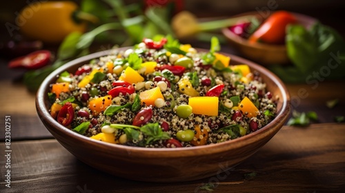 Colorful fresh quinoa salad