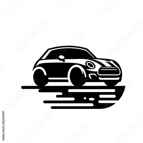 CAR vector silhouette isolated on white background