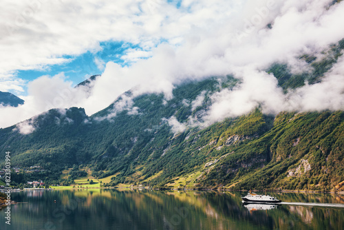 Scenic View of Geirangerfjord
