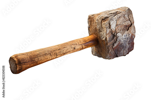Wooden hammer used in carpentry. Accessories for working with a chisel in wood isolated on PNG Background. Generative Ai.
