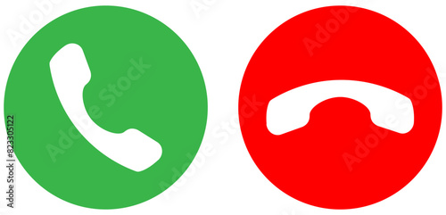 Answer and decline call buttons icon. Incoming call icon.Phone symbol
