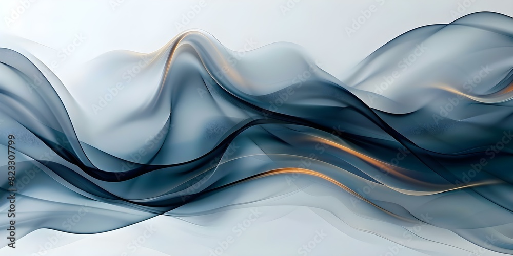 Obraz premium Blue and gold abstract modern background with fluid flow gradient effect. Concept Abstract Art, Modern Design, Gradient Effect, Blue and Gold, Fluid Flow