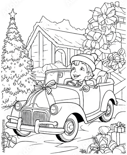 Christmas was in the car coloring pages