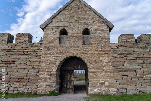 Entrance of the Viking castle in Oland, Sweden